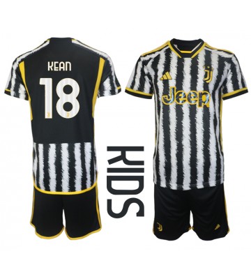 Juventus Moise Kean #18 Replika Babytøj Hjemmebanesæt Børn 2023-24 Kortærmet (+ Korte bukser)